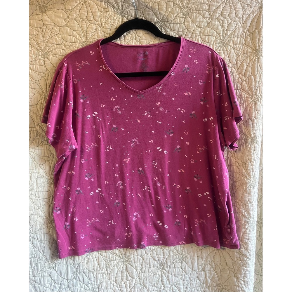 Pink Floral V-Neck Garden Sweet